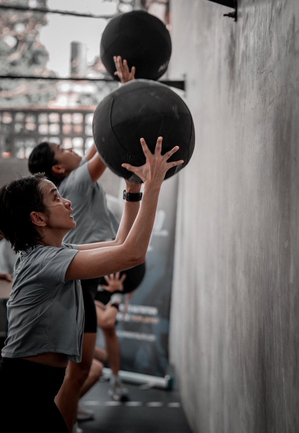 Practising wall balls. Photo: Gayatri Bhaumik
