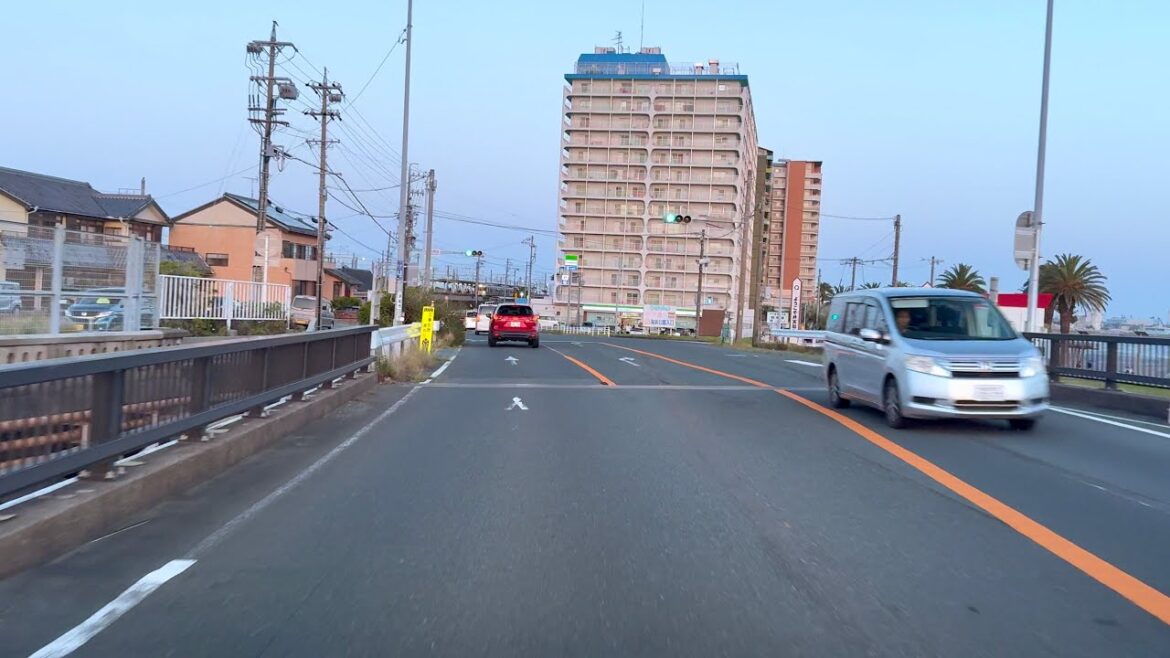 Relaxing Afternoon Scenic Drive from Toyohashi City toward Lake Hamana Bentenjima Hamamatsu Relaxing Afternoon Scenic Drive from Toyohashi City toward Lake Hamana Bentenjima Hamamatsu