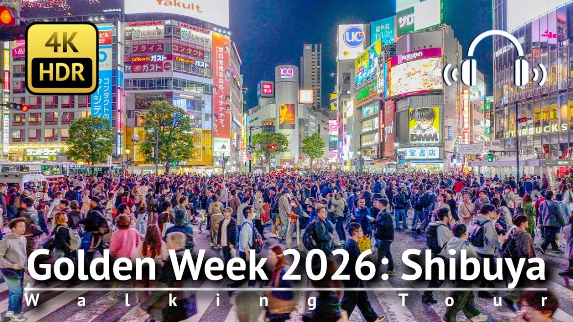 Tokyo Golden Week 2026: Shibuya Walking Tour [4K/HDR/Binaural]