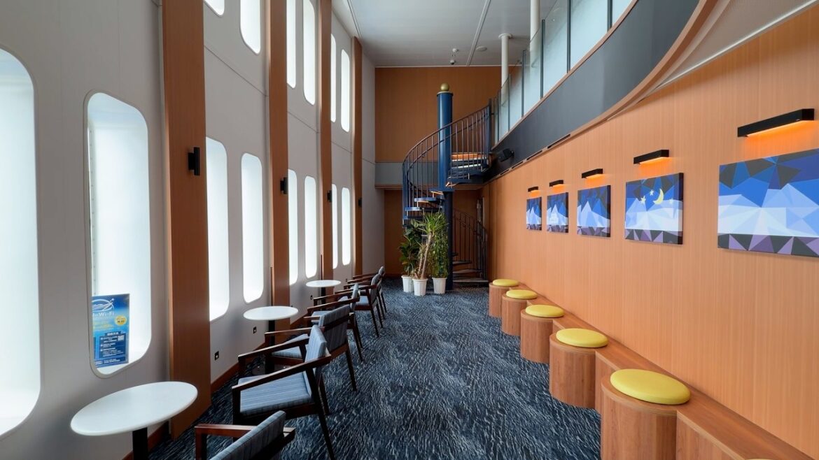 21 Hours on the Brand-New Ferry from Kobe/Kyoto to Hokkaido: Two-Story Lounge & Stateroom