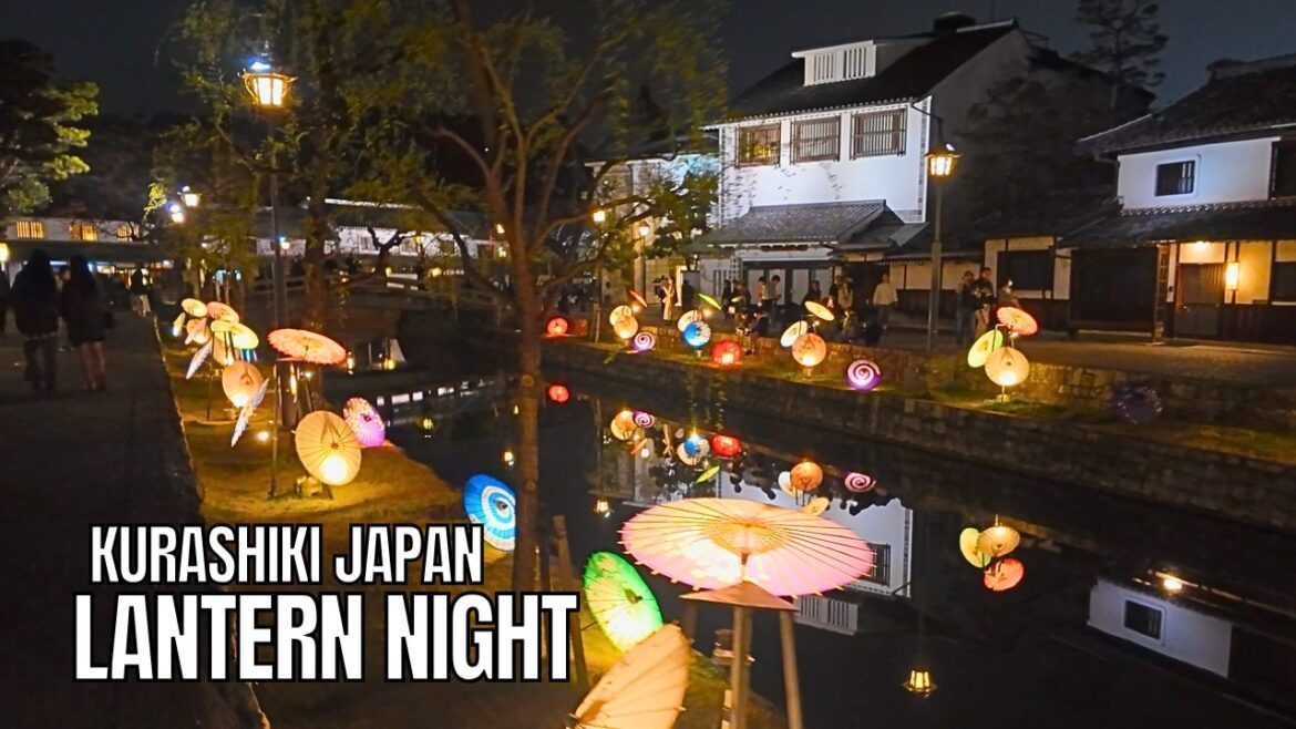KURASHIKI JAPAN 4K ASMR Night Walking Tour - Magical Lanterns & Historic Merchant District