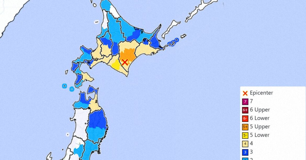 M6.2 quake hits Japan’s Hokkaido, no tsunami warning issued M6.2 quake hits Japan's Hokkaido, no tsunami warning issued