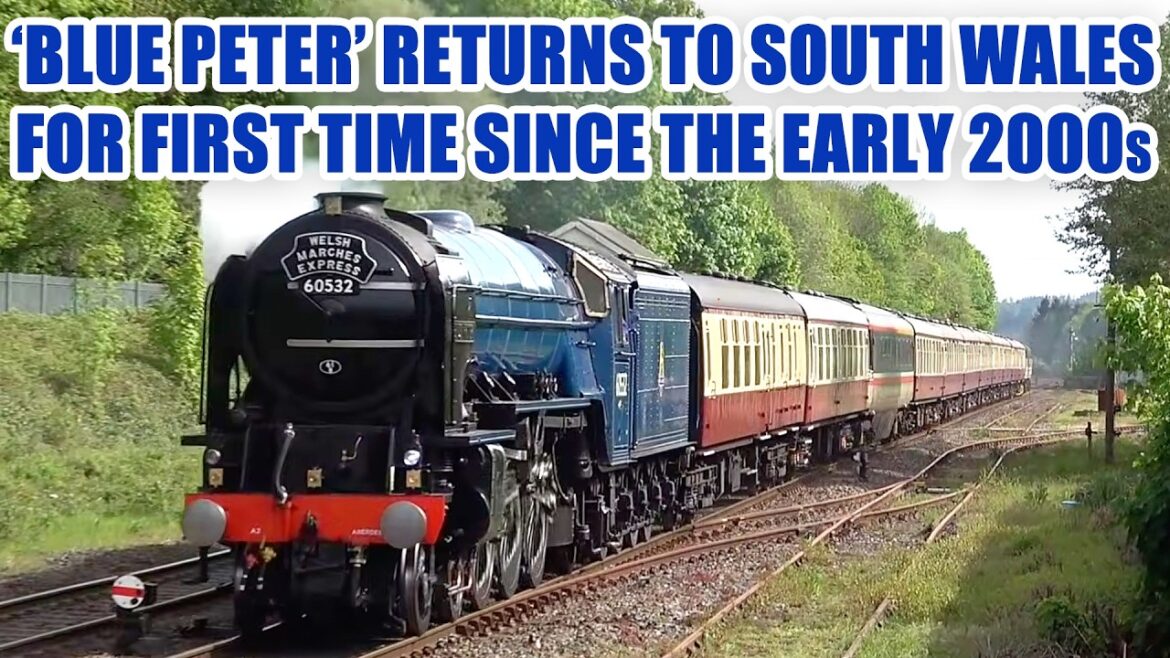60532 'Blue Peter' returns to South Wales after two decades on the Welsh Marches Express with 47593