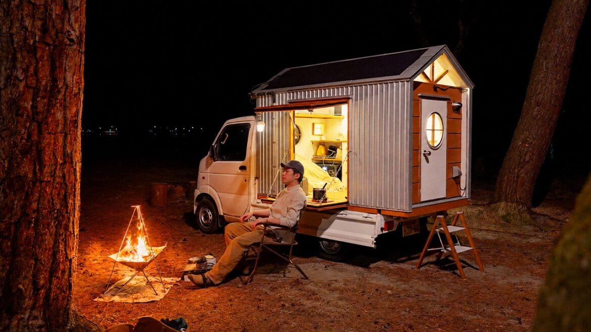 Camping Through Earthquakes in My Tiny Truck House | Spring in Nagano, Japan