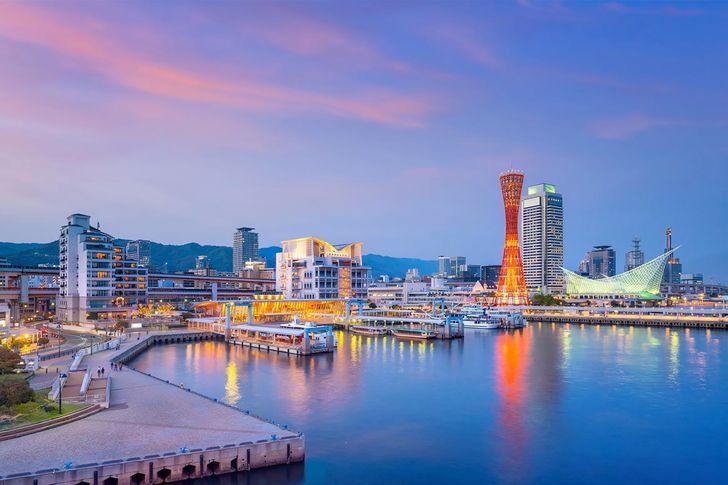 The waterfront area of Meriken Park in Kobe, Japan / Courtesy of Jeju Air