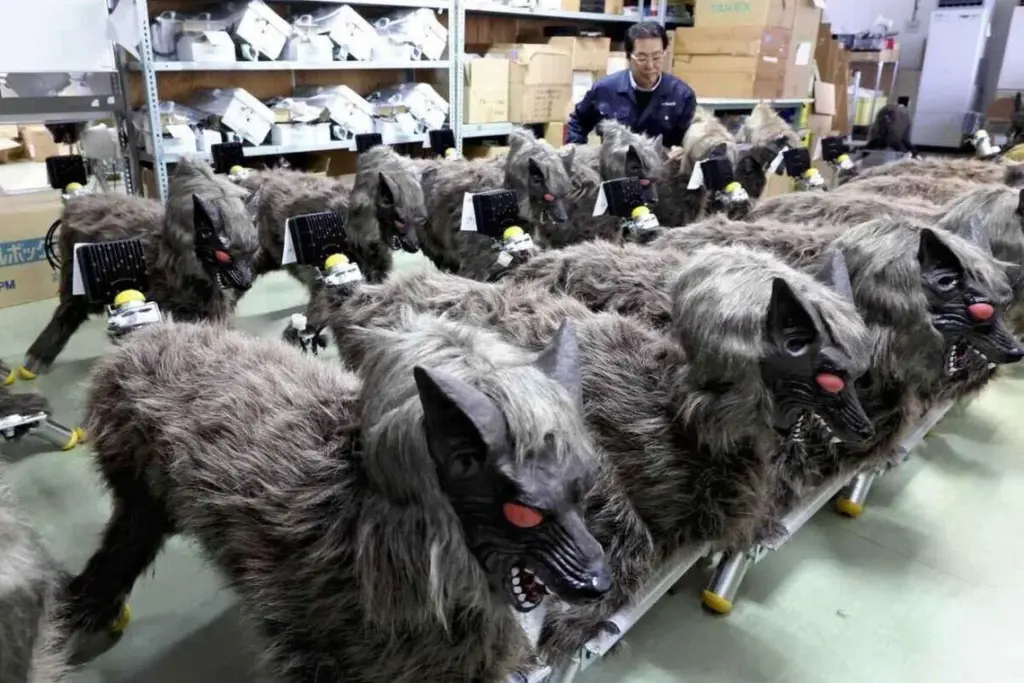 ‘Monster wolf’ animal-repelling robot in high demand in Hokkaido amid increase in bear attacks The wolf-shaped robot is used to repel wild animals that can damage agricultural areas, such as boars, deer and bears.