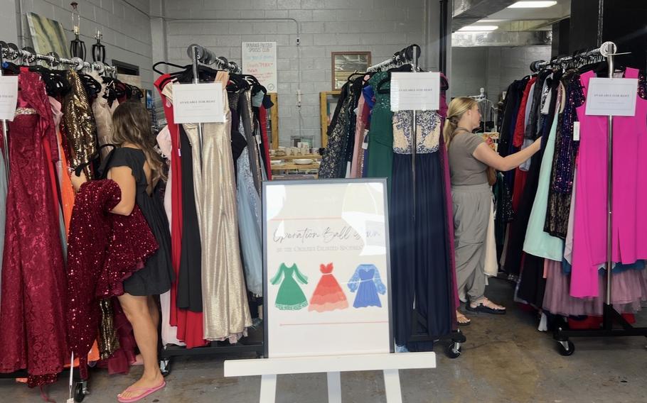 Many gowns are on display for Operation Ball Gown.