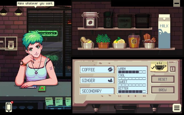 Coffee Talk Tokyo key screenshot of making coffee
