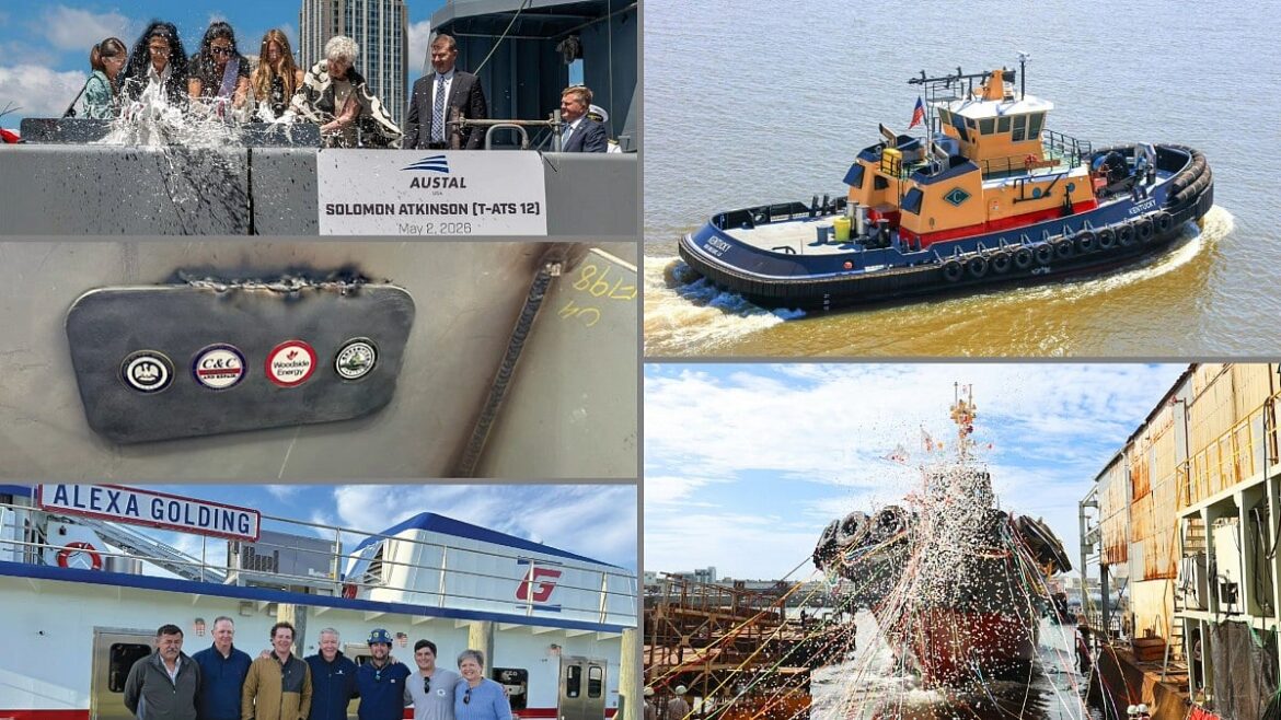 US Navy salvage ship christening, Japanese biofuel-powered newbuilding