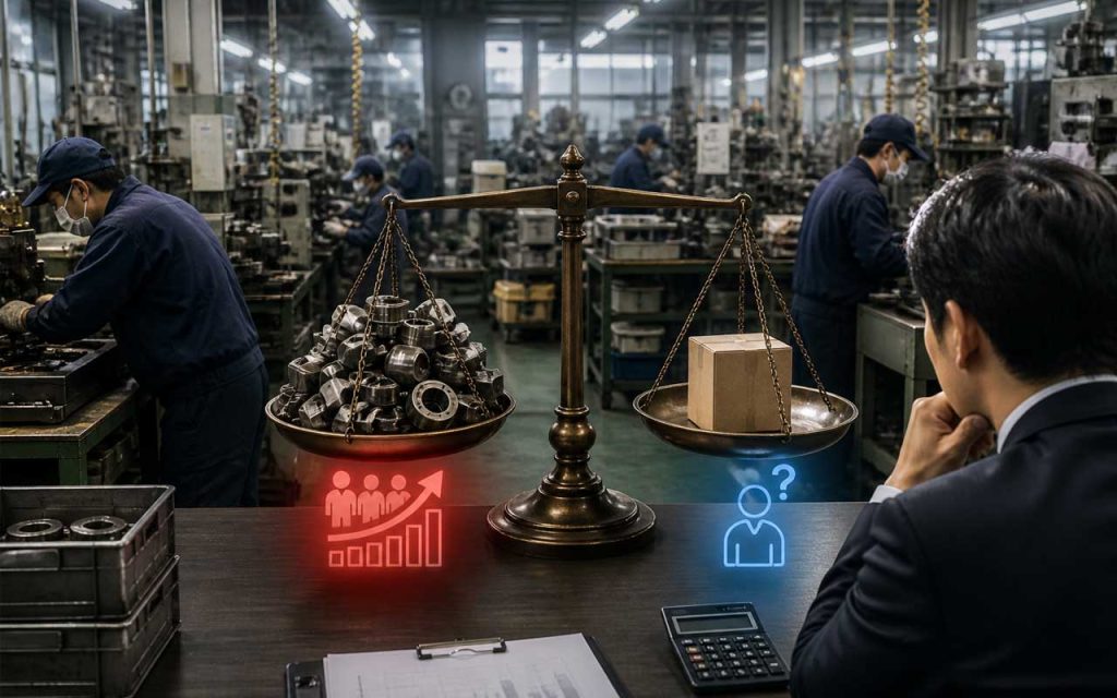 AI illustration of Japan's manufacturing system.