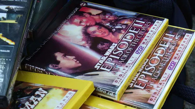 Pirated DVDs and VCDs of "Star Wars: Episode II Attack of the Clones"
