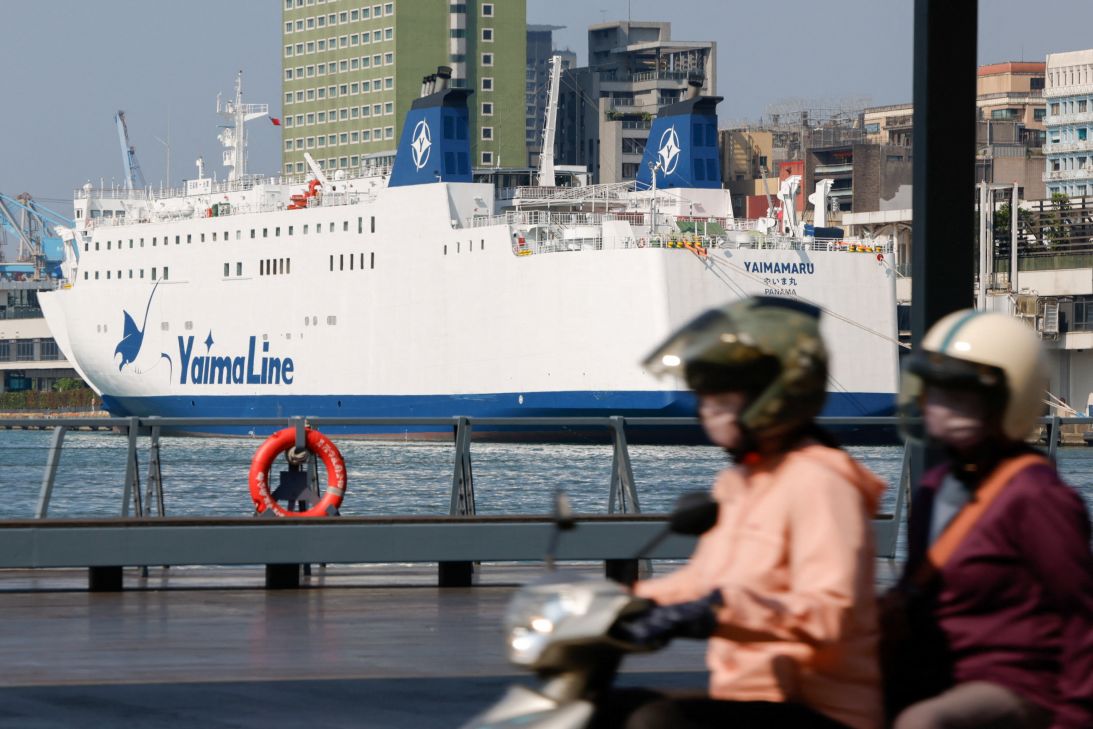 The Yaima Maru ferry docked in Keelung, Taiwan, on May 28, 2026, ahead of making its maiden voyage.