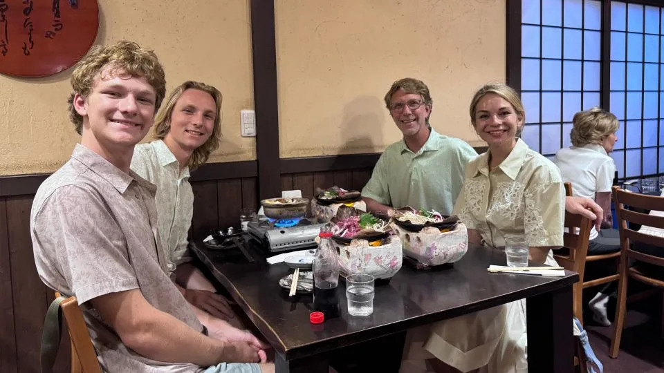 James "Weston" Higginbotham (top left) and his family, who visited Japan for a graduation trip for his younger brother. - Courtesy Nancy Higginbotham