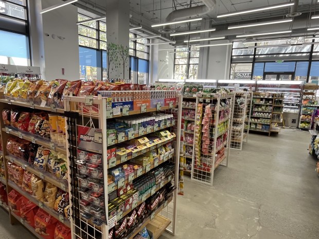 Sakura Market at the corner of South First Street and the Paseo de San Antonio in downtown San Jose, seen on June 24, 2026. The konbini-style retail hub features a mini-mart, sake and beer bar, sushi buffet, ramen bar, and matcha tea shop(George Avalos/Bay Area News Group)