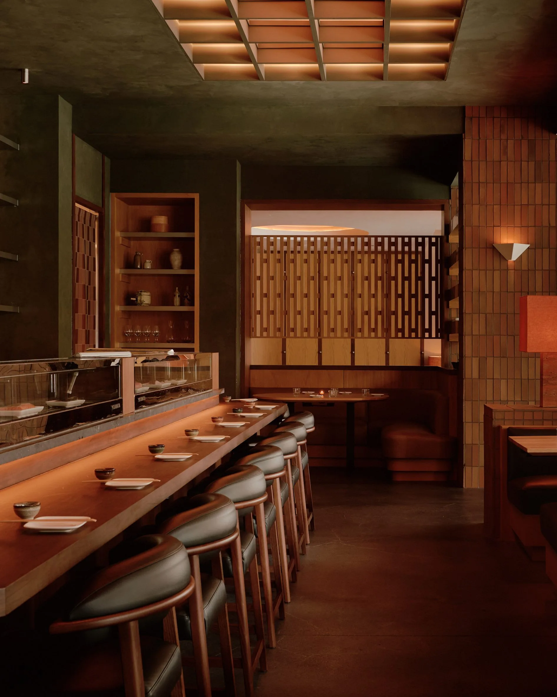 Distinctive design features give each restaurant area a unique identity.