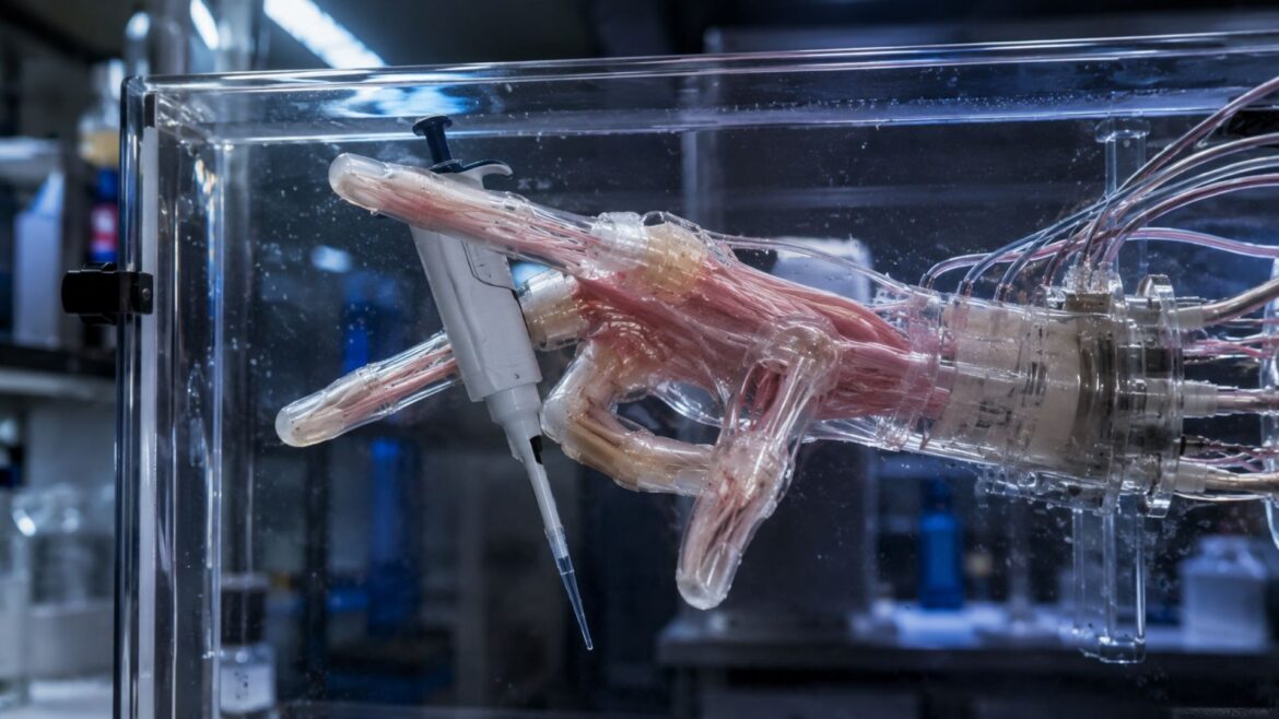 Tokyo Scientists Create First 18cm Biohybrid Hand Using Human Muscle, Capable of Scissor Gesture and Holding a Pipette Tokyo Scientists Create First 18cm Biohybrid Hand Using Human Muscle, Capable of Scissor Gesture and Holding a Pipette