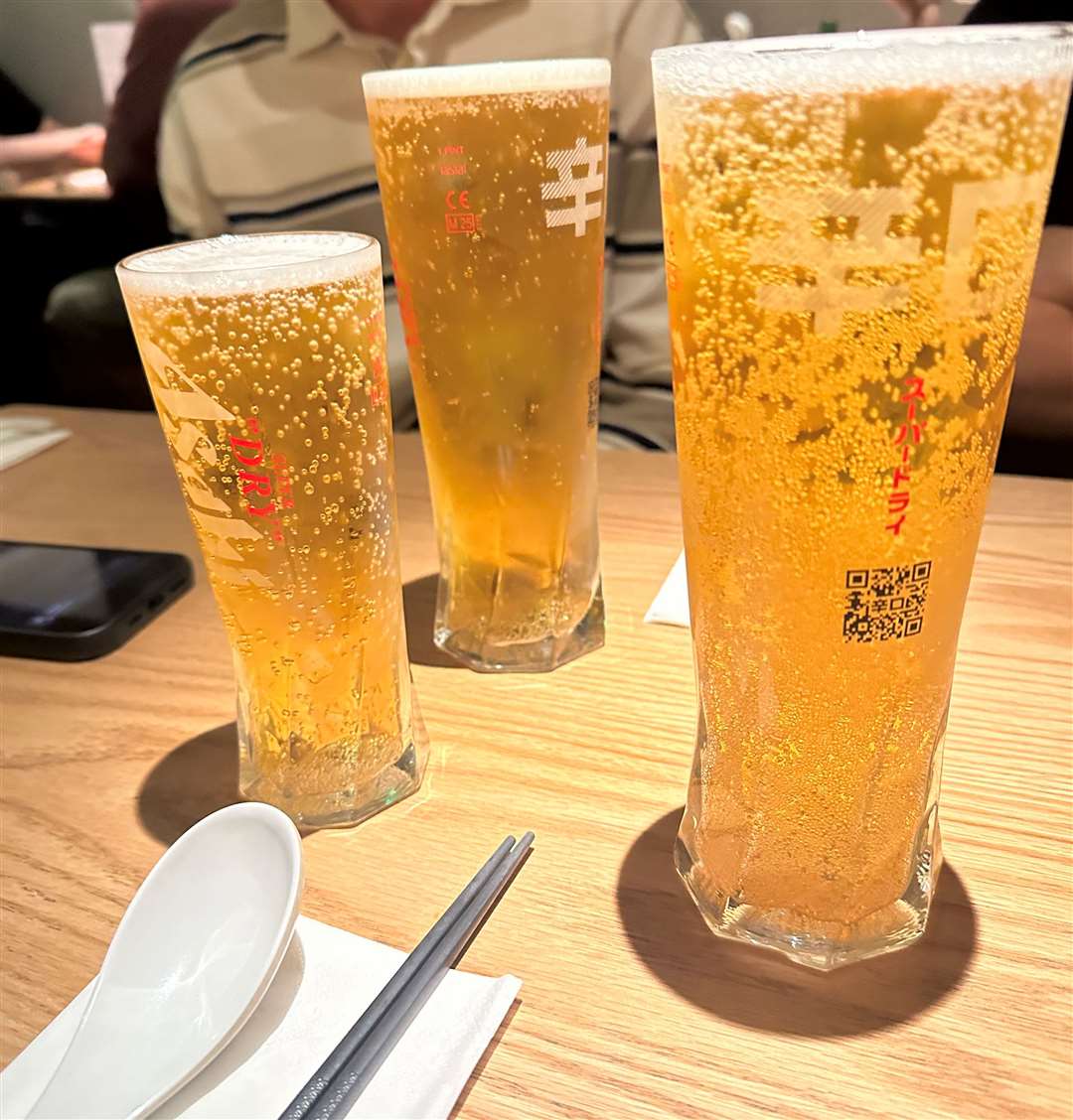 A pint of Asahi set you back £8 while a half was £4.75 at Soul Ramen, Tunbridge Wells