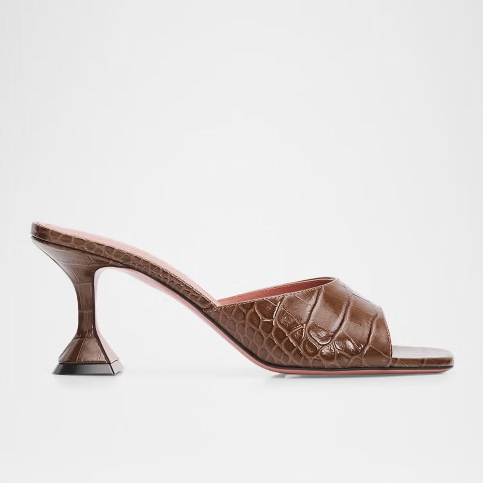70mm Lupita Croc-Embossed Leather Mules 70mm Lupita Croc-Embossed Leather Mules