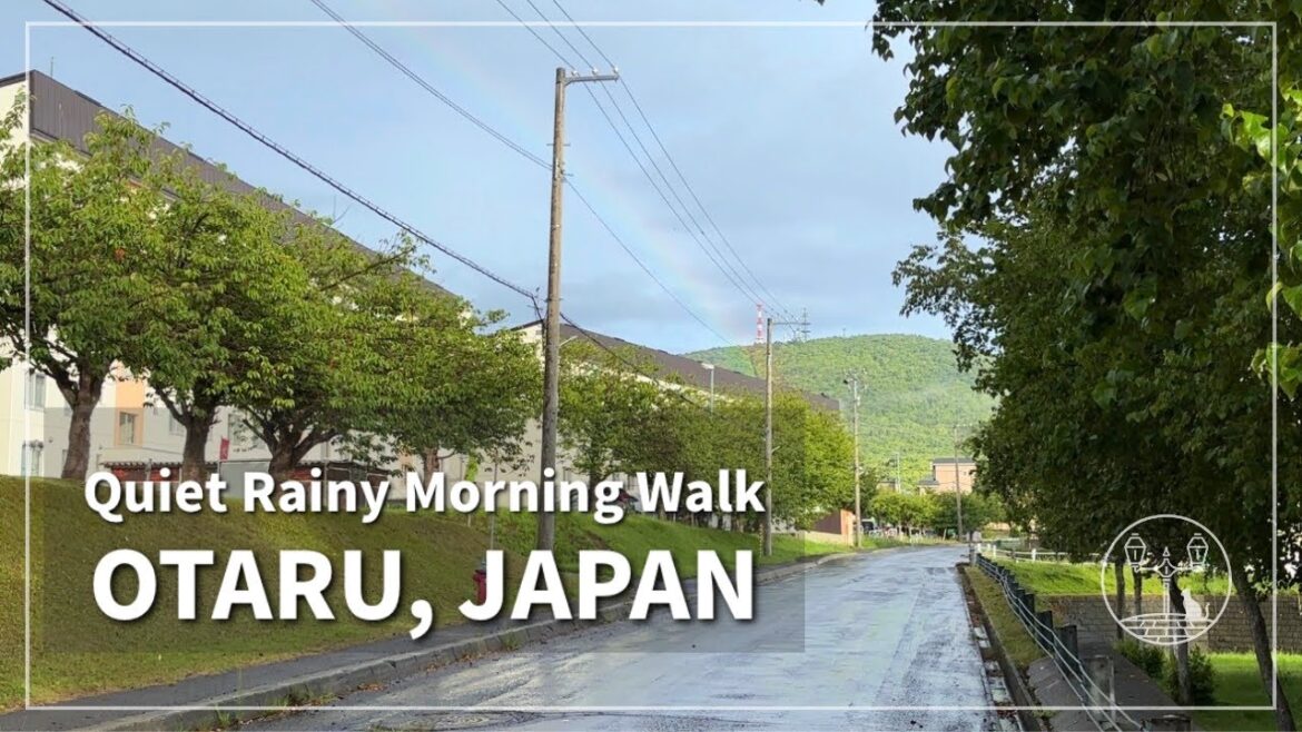 Japan Walking Tour in Otaru, Hokkaido | From Rain to Rainbow 🌈 | Takashima to Kamomegaoka