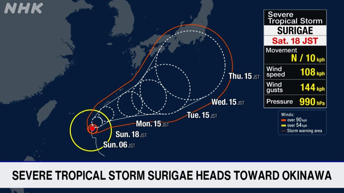Severe Tropical Storm Surigae likely to approach Okinawa Severe Tropical Storm Surigae likely to approach Okinawa