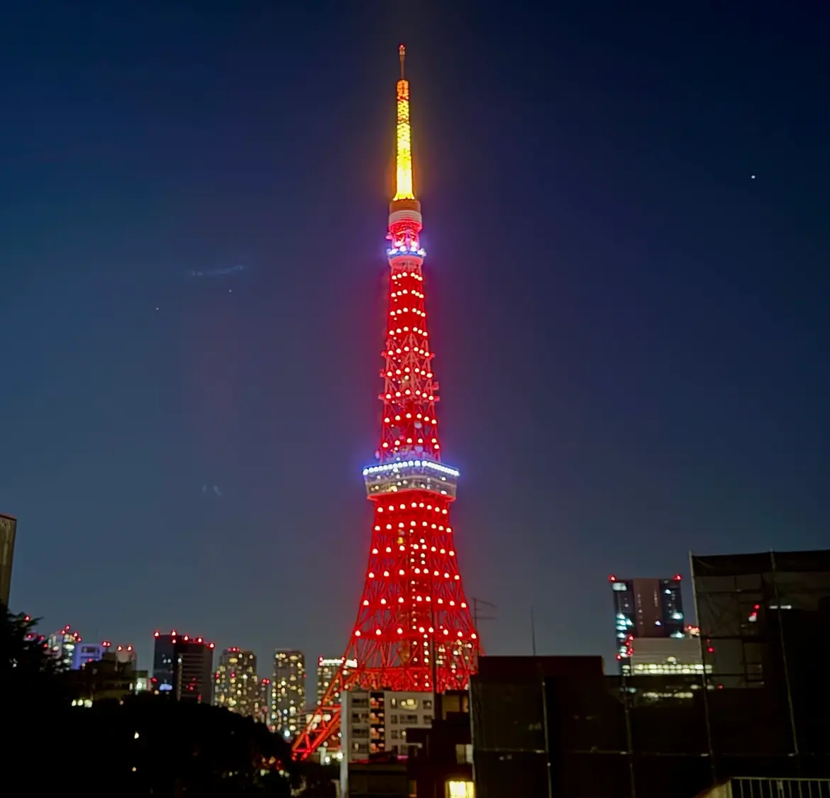 Tokyo Tower illuminated in red to support global polio eradication Tokyo Tower illuminated in red to support global polio eradication